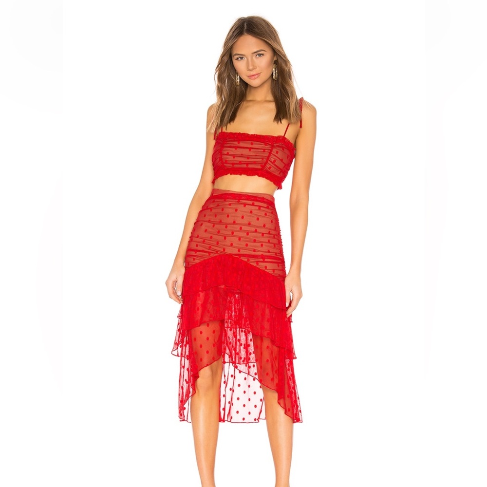 Majorelle red polka dot set